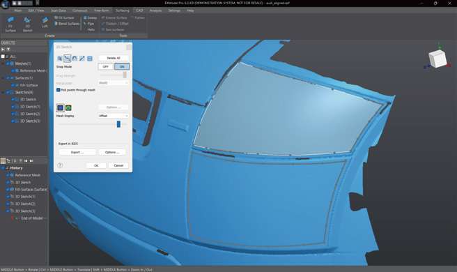 Für Shining 3D-Scanner: EXModel - Nahtlose Umwandlung von 3D-Scans in CAD